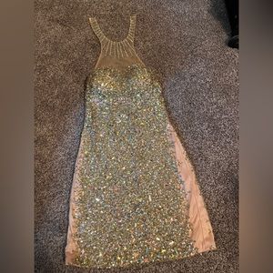 Silver and bide homecoming dress